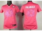 Nike Women Pittsburgh Steelers #43 Troy Polamalu Pink Jerseys