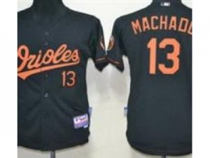 Youth Baltimore Orioles #13 Manny Machado Black Jerseys(Cool Base)