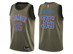 Men Nike Oklahoma City Thunder #35 Kevin Durant Green Salute to Service NBA Swingman Jersey