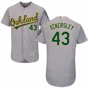 Men\'s Majestic Oakland Athletics #43 Dennis Eckersley Grey Flexbase Authentic Collection MLB Jersey