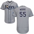 Mens Majestic Tampa Bay Rays #55 Matt Moore Grey Flexbase Authentic Collection MLB Jersey