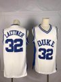 Duke Blue Devils #32 Christian Laettner White College Basketball Jersey