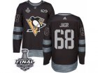 Mens Adidas Pittsburgh Penguins #68 Jaromir Jagr Premier Black 1917-2017 100th Anniversary 2017 Stanley Cup Final NHL Jersey
