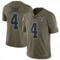 Nike Raiders #4 Derek Carr Olive Salute To Service Limited Jersey