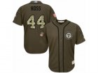 Mens Majestic Texas Rangers #44 Tyson Ross Authentic Green Salute to Service MLB Jersey