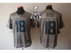 2015 Super Bowl XLIX Nike NFL Seattle Seahawks #18 Sidney Rice Grey Jerseys[Shadow Elite]