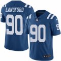 Mens Nike Indianapolis Colts #90 Kendall Langford Limited Royal Blue Rush NFL Jersey