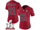 Womens Nike Atlanta Falcons #21 Desmond Trufant Limited Red Rush Super Bowl LI 51 NFL Jersey