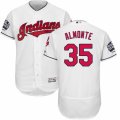 Mens Majestic Cleveland Indians #35 Abraham Almonte White 2016 World Series Bound Flexbase Authentic Collection MLB Jersey