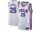 Men Nike Philadelphia 76ers #25 Ben Simmons White Stitched NBA Swingman Jersey