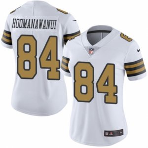 Women\'s Nike New Orleans Saints #84 Michael Hoomanawanui Limited White Rush NFL Jersey