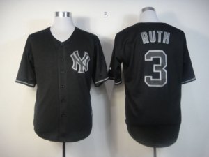 mlb jerseys new york yankees #3 ruth black[fashion]