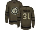 Adidas Winnipeg Jets #31 Ondrej Pavelec Green Salute to Service Stitched NHL Jersey