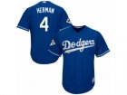 Los Angeles Dodgers #4 Babe Herman Replica Royal Blue Alternate 2017 World Series Bound Cool Base MLB Jersey