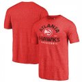 Atlanta Hawks Fanatics Branded Red Vintage Arch Tri-Blend T-Shirt