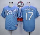 Kansas City Royals #17 Wade Davis Light Blue Alternate 1 Cool Base W 2015 World Series Patch Stitched MLB Jersey