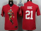 2013 Super Bowl XLVII Youth NEW San Francisco 49ers 21 Gore Red Portrait Fashion Game Jerseys