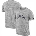 Los Angeles Chargers Heathered Black Sideline Legend Velocity Travel Performance T Shirt