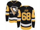 Mens Adidas Pittsburgh Penguins #68 Jaromir Jagr Authentic Black Home NHL Jersey