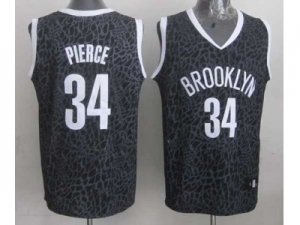 nba brooklyn nets #34 pierce black leopard print[2014 new]