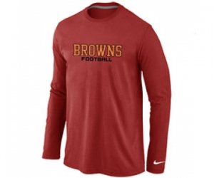Nike Cleveland Browns Authentic font Long Sleeve T-Shirt Red