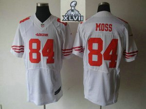 2013 Super Bowl XLVII NEW San Francisco 49ers 84 Moss White Authentic Elite NNEW