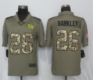 Nike Giants #26 Saquon Barkleyn Olive Vapor Salute To Service Limited Jersey