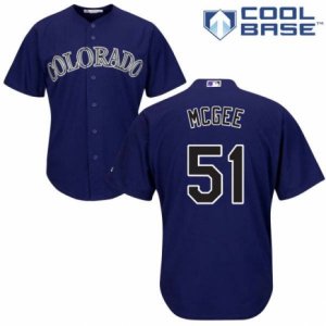 Men\'s Majestic Colorado Rockies #51 Jake McGee Authentic Purple Alternate 1 Cool Base MLB Jersey