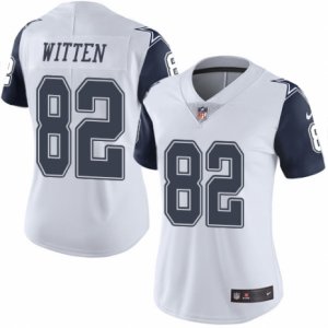 Women\'s Nike Dallas Cowboys #82 Jason Witten Limited White Rush NFL Jersey