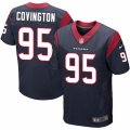 Mens Nike Houston Texans #95 Christian Covington Elite Navy Blue Team Color NFL Jersey