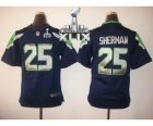 2015 Super Bowl XLIX nike youth nfl jerseys seattle seahawks #25 sherman blue[nike limited]