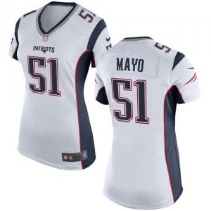 Women Nike New England Patriots #51 Jerod Mayo white jerseys