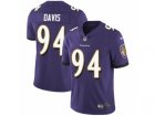 Mens Nike Baltimore Ravens #94 Carl Davis Vapor Untouchable Limited Purple Team Color NFL Jersey
