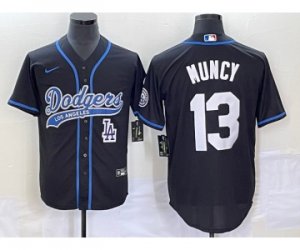 Men\'s Los Angeles Dodgers #13 Max Muncy Black Cool Base Stitched Baseball Jersey