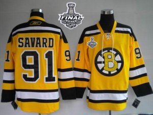 nhl jerseys boston bruins #91 savard yellow[2013 stanley cup]