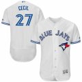 Mens Majestic Toronto Blue Jays #27 Brett Cecil White Flexbase Authentic Collection MLB Jersey