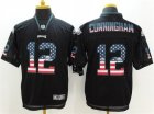 Nike Eagles #12 Randall Cunningham Black USA Flag Elite Jersey