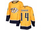 Men Adidas Nashville Predators #14 Mattias Ekholm Yellow Home Authentic Stitched NHL Jersey