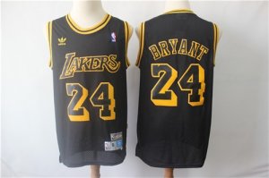 Lakers #24 Kobe Bryant Black Hardwood Classics Jersey