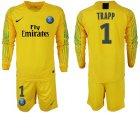 2018-19 Pari Saint-Germain 1 TRAPP Yello Goalkeeper Long Sleeve Soccer Jersey