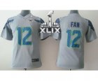 2015 Super Bowl XLIX nike youth nfl jerseys seattle seahawks #12 fan grey[nike]