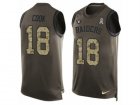 Mens Nike Oakland Raiders #18 Connor Cook Limited Green Salute to Service Tank Top NFL Jersey