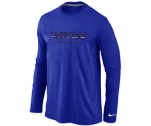 Nike San Diego Charger Authentic font Long Sleeve T-Shirt blue