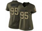 Women Nike Cleveland Browns #95 Myles Garrett Limited Green Salute to Service NFL Jersey