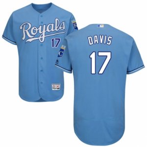 Men\'s Majestic Kansas City Royals #17 Wade Davis Light Blue Flexbase Authentic Collection MLB Jersey