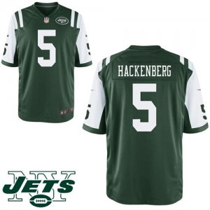 Mens New York Jets #5 Christian Hackenberg Green Game Jersey
