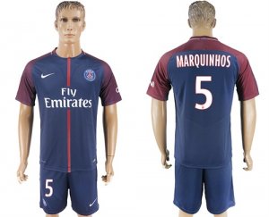 2017-18 Paris Saint-Germain 5 MARQUINHOS Home Soccer Jersey