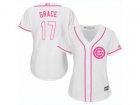 Women Chicago Cubs #17 Mark Grace Authentic White Fashion MLB Jersey