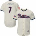 Mens Majestic Philadelphia Phillies #7 Maikel Franco Cream Fashion Stars & Stripes Flex Base MLB Jersey