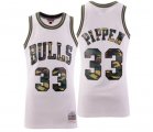 NBA Men Chicago Bulls #33 Scottie Pippen white Camo Jersey